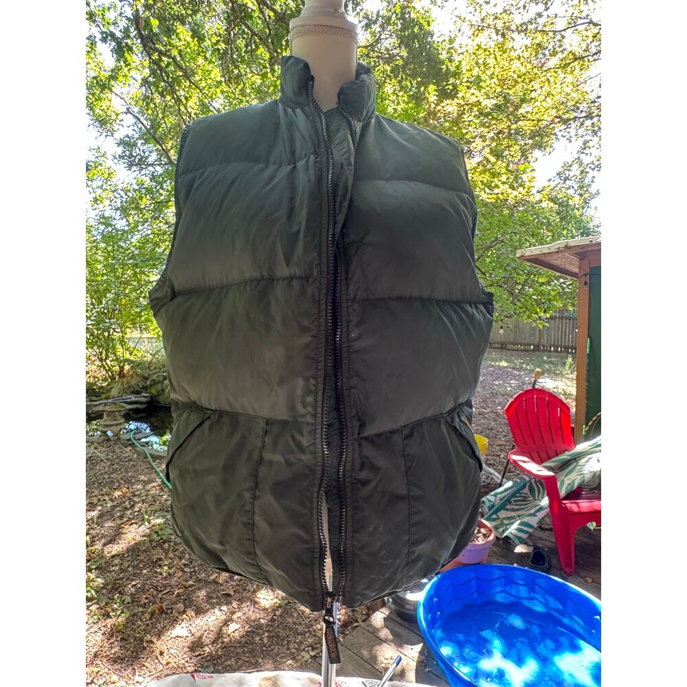 Women's Large Woolrich Forrest Green Puffy Sleeveless Vest Vintage
